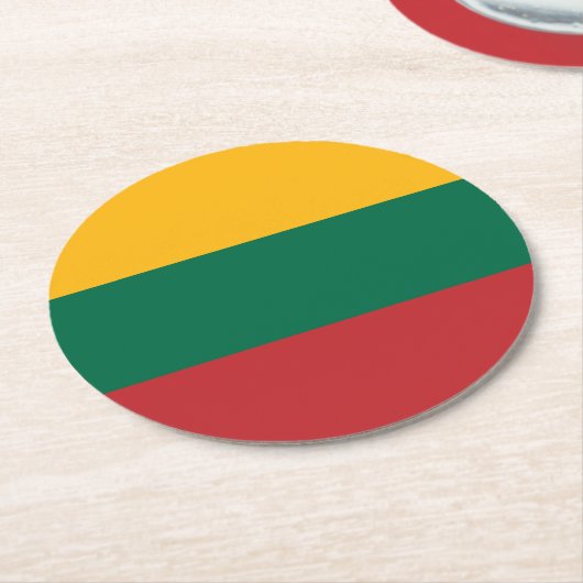 Litauenflagge Runder Pappuntersetzer (Angewinkelt)