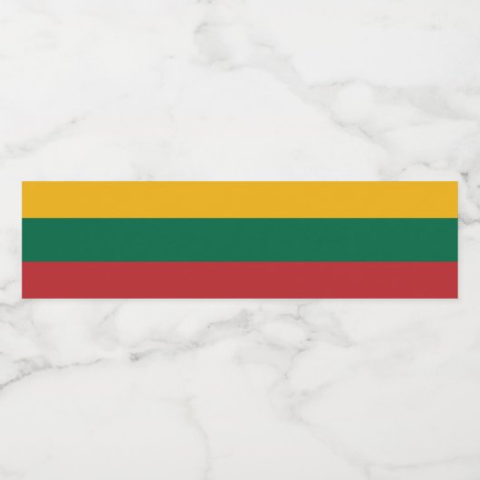 Litauenflagge Wasserflaschenetikett (Einzelnes Label)