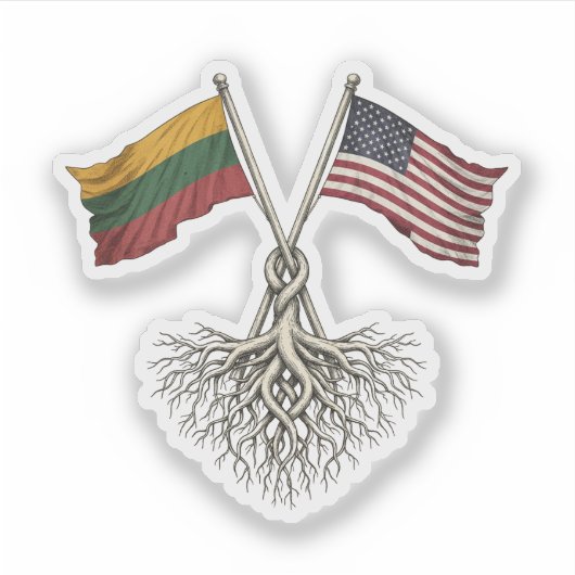 Litauisch-Amerikanisch Aufkleber (Vorderseite)