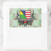 Litauisch-Amerikanische Schildflagge Rechteckiger Aufkleber (Tasche)