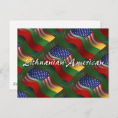 Litauisch-amerikanische Wave-Fahne Postkarte (Vorne/Hinten)