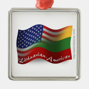 Litauisch-Amerikanische wellenartig bewegende Silbernes Ornament