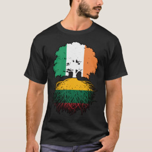 Litauisch Irish Ireland Tree Roots Flag T-Shirt