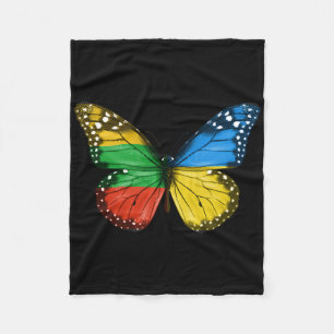 Litauisch Ukrainische Flagge Schmetterling Litauen Fleecedecke