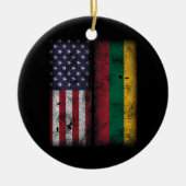 Litauische Amerikanische Flagge Litauen Lietuva Keramik Ornament (Vorne)