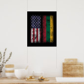Litauische Amerikanische Flagge Litauen Lietuva Poster (Küche)