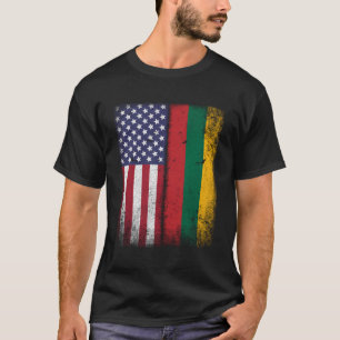 Litauische Amerikanische Flagge Litauen Usa Lietuv T-Shirt