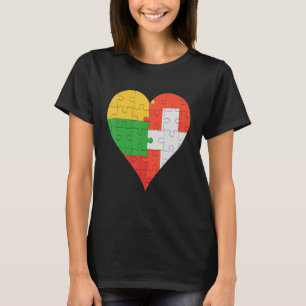 litauische Fahne Herz T-Shirt