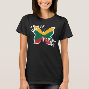 litauische Fahne Schmetterling Litauen T-Shirt