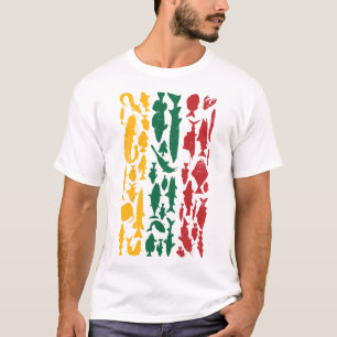 Litauische Flagge aus Fisch - Fischereidesign T-Shirt