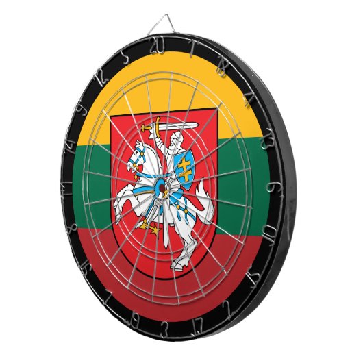 Litauische Flagge Dartboard & Litauen / Spielbrett Dartscheibe (Vorderseite rechts)