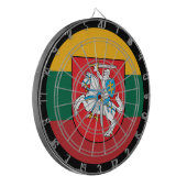 Litauische Flagge Dartboard & Litauen / Spielbrett Dartscheibe (Vorderseite Links)