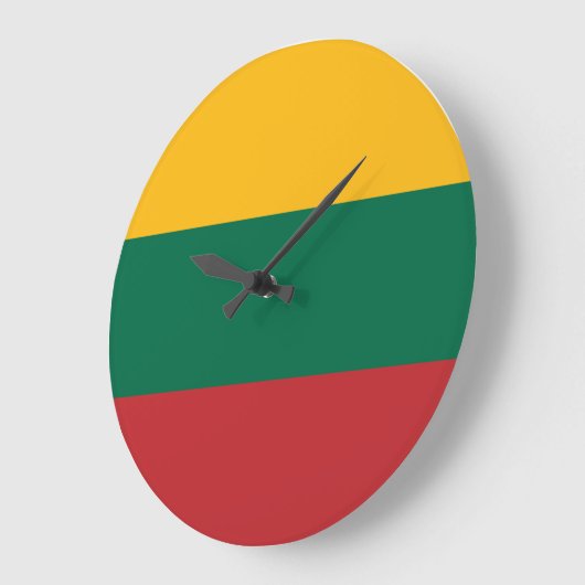 litauische Flagge Große Wanduhr (Winkel)