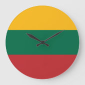 litauische Flagge Große Wanduhr (Vorderseite)