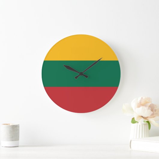 litauische Flagge Große Wanduhr (Zuhause)