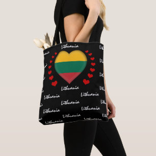 Litauische Flagge & Herz, litauische Flagge Tasche