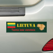 Litauische Flagge + Karte Autoaufkleber (Auf Auto)