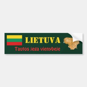 Litauische Flagge + Karte Autoaufkleber