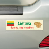 Litauische Flagge + Karte Autoaufkleber (Auf Auto)