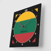 Litauische Flagge & Litauische Trendmode /Design Quadratische Wanduhr (Winkel)