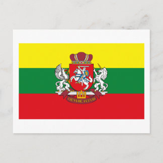 Litauische Flagge mit COA Postkarte