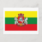 Litauische Flagge mit COA Postkarte (Vorderseite)