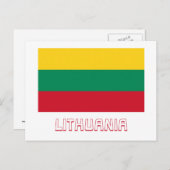 Litauische Flagge mit Name Postkarte (Vorne/Hinten)