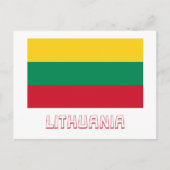 Litauische Flagge mit Name Postkarte (Vorderseite)