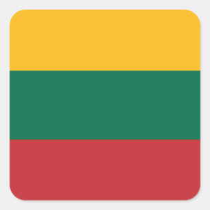 Litauische Flagge Quadratischer Aufkleber