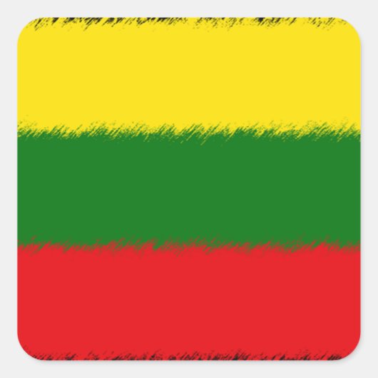 litauische Flagge Quadratischer Aufkleber (Vorderseite)