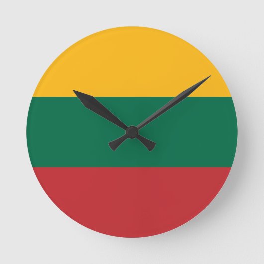 litauische Flagge Runde Wanduhr (Vorderseite)