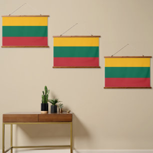 Litauische Flagge Wandteppich Mit Holzrahmen