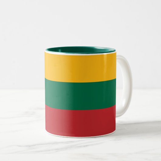 litauische Flagge Zweifarbige Tasse (VorderseiteRechts)