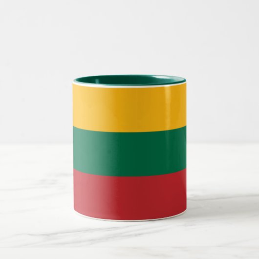 litauische Flagge Zweifarbige Tasse (Mittel)