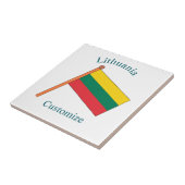 Litauische Landesflagge Thunder_Cove Fliese (Seite)