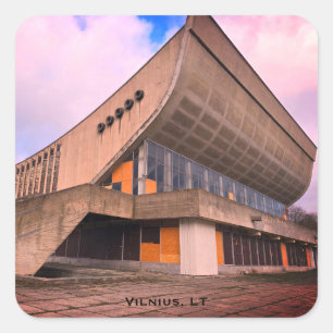 Litauische modernistische Architektur - Vilnius Quadratischer Aufkleber