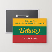Litauische Nationalflagge des Unabhängigkeitstages Button (Vorderseite/Rückseite)