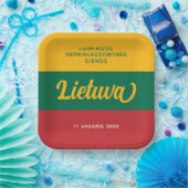 Litauische Nationalflagge des Unabhängigkeitstages Pappteller (Party)