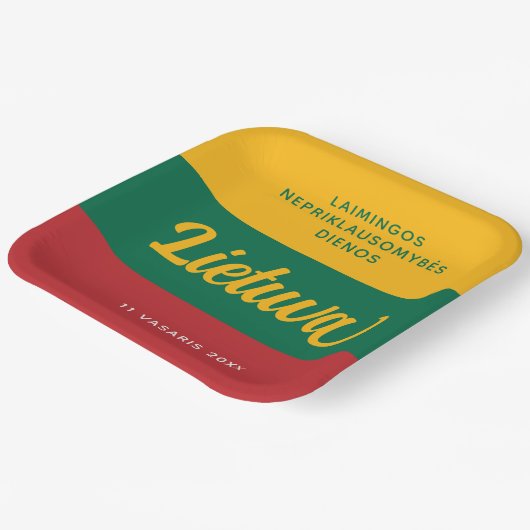 Litauische Nationalflagge des Unabhängigkeitstages Pappteller (Gewinkelt)