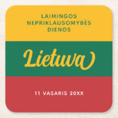 Litauische Nationalflagge des Unabhängigkeitstages Rechteckiger Pappuntersetzer (Vorderseite)