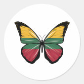 litauische Schmetterlingsflagge Runder Aufkleber (Vorderseite)