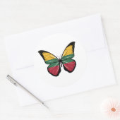 litauische Schmetterlingsflagge Runder Aufkleber (Umschlag)