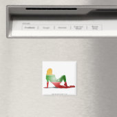 litauische Silhouette Girl Magnet (In Situ (Geschirrspüler))