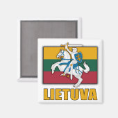 litauische Wappen Magnet (Vorderseite/Rückseite)