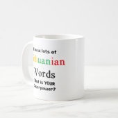 litauische Worte Kaffeetasse (Vorderseite Links)