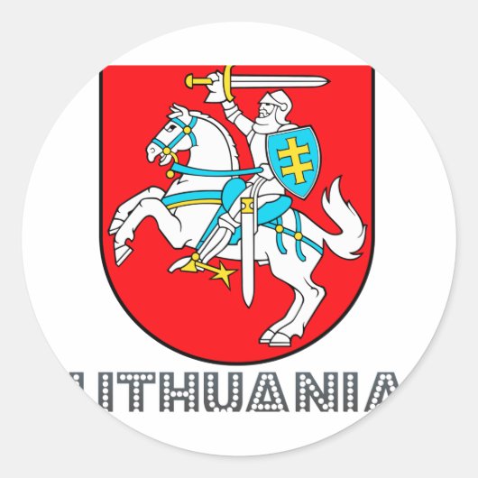 Litauisches Emblem Runder Aufkleber (Vorderseite)