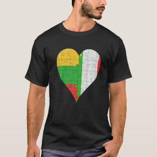 Litauisches Herz der italienischen Flagge T-Shirt