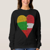 Litauisches Latein Flag Herz Sweatshirt (Vorderseite)