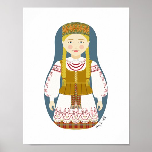 Litauisches Matryoshka-Poster Poster (Vorne)