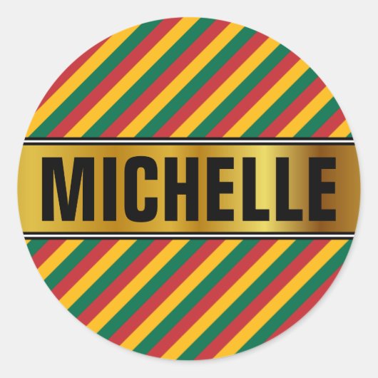 litauisches Muster für Inspirierte Streifen Runder Aufkleber (Vorderseite)